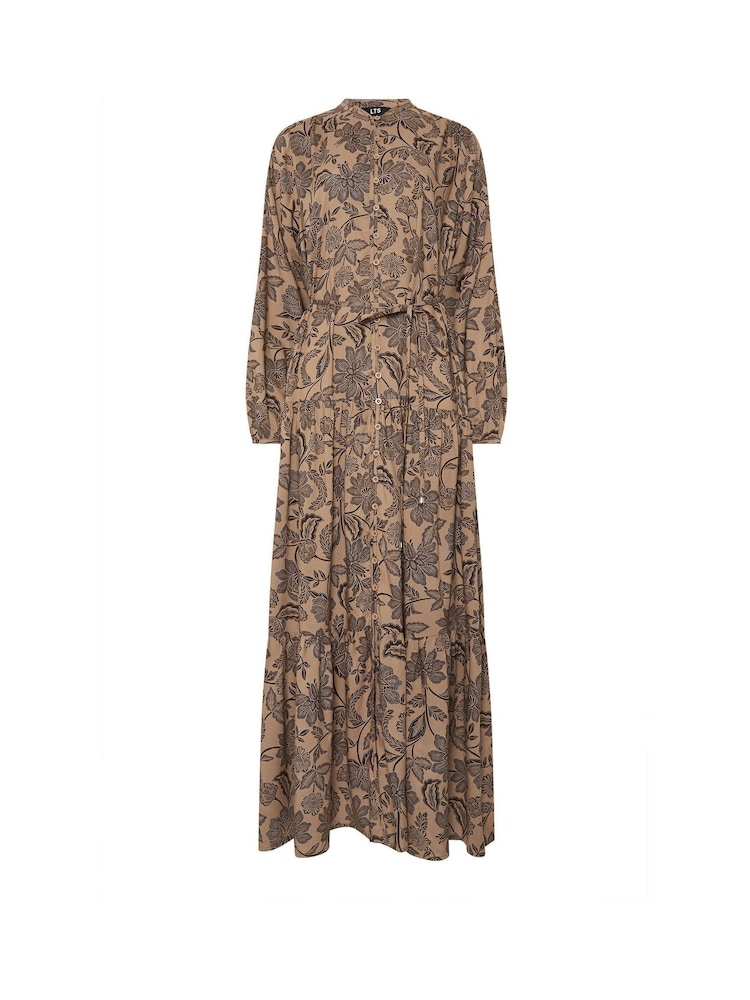 Long Tall Sally Natural Floral Tie Waist Maxi Dress - Image 2 of 2