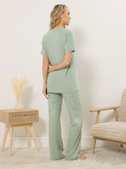 Long Tall Sally Light Green Short Sleeve Wide Leg Pyjamas Set - Image 3 of 5