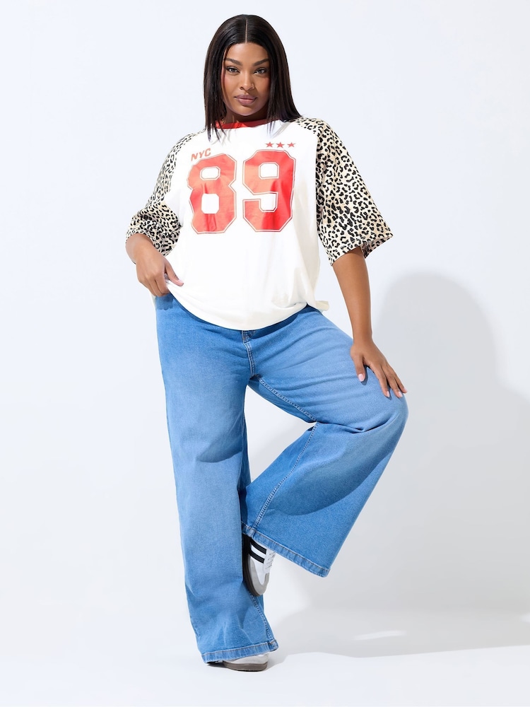 Yours Curve Limited 89 Sport Raglan Top Leopard Sleeveless Top - Imagen 2 de 5