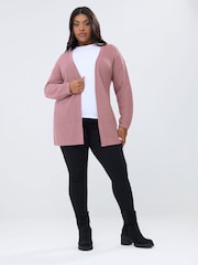 Yours Curve Pink Essential Knitted Cardigan - Image 3 of 5