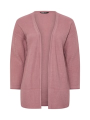 Yours Curve Pink Essential Knitted Cardigan - Image 4 of 5