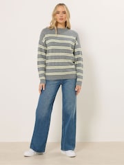 Long Tall Sally Grey Stripe Jumper - Image 3 of 5