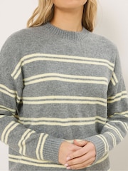 Long Tall Sally Grey Stripe Jumper - Image 4 of 5