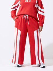 Yours Curve Red Limited Stripe Joggers - Image 2 of 4