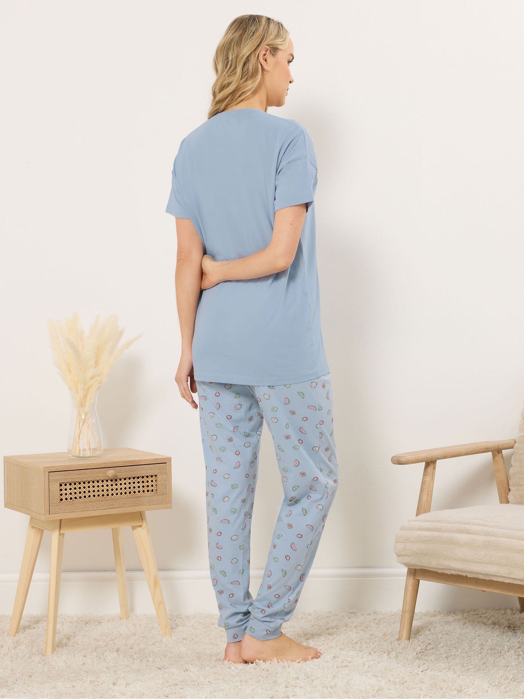 Buy Long Tall Sally Dark Blue Short Sleeve Cuffed Pyjamas Set from the ...