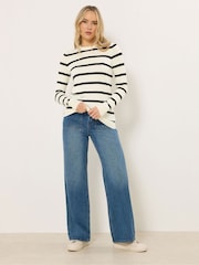 Long Tall Sally Cream Stripe Jumper - Image 3 of 5