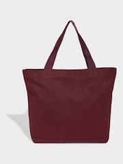 adidas Originals Maroon Red Floral Lace Cotton Tote Bag - Image 2 of 4
