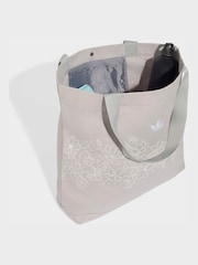 adidas Originals Grey Floral Lace Cotton Tote Bag - Image 3 of 6