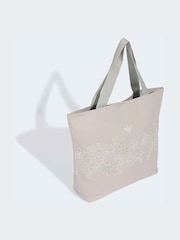 adidas Originals Grey Floral Lace Cotton Tote Bag - Image 4 of 6