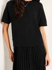 FatFace Susie Black 2in1 Midi Dress - Image 3 of 6