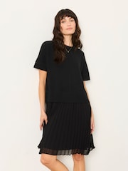 FatFace Susie Black 2in1 Midi Dress - Image 4 of 6