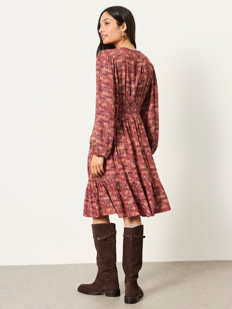 Dark Purple Marble - FatFace Jacquard Mini Dress - სურათი 2 5-დან