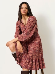 Dark Purple Marble - FatFace Jacquard Mini Dress - სურათი 4 5-დან