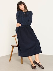 FatFace Pacey Navy 2in1 Cord Midi Dress - Image 3 of 5
