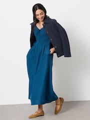 FatFace Adele Blue Midi Dress - Image 1 of 5