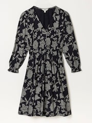 FatFace Nora Black Dot Floral Jersey Dress - Image 6 of 6