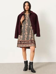 FatFace Simone Black Jersey Dress - Image 1 of 7