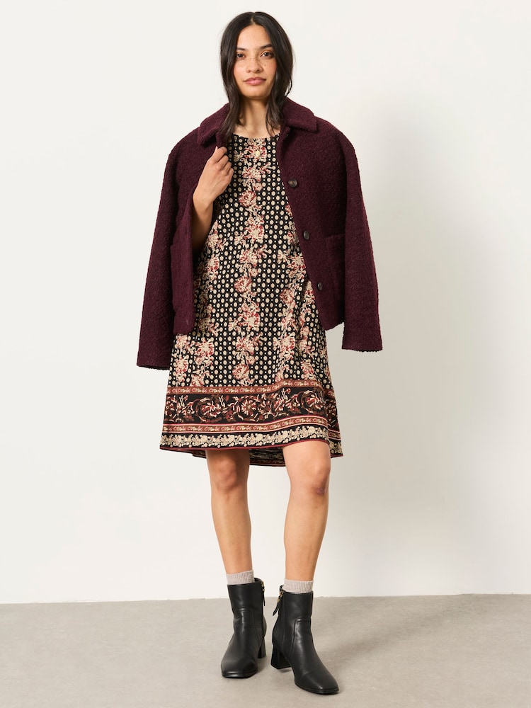 FatFace Simone Black Jersey Dress - Image 1 of 7