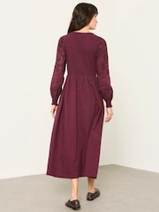 FatFace Demi Dark Purple Midi Jersey Dress - Image 2 of 5