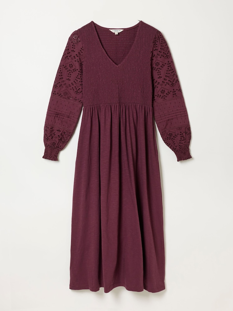 FatFace Demi Dark Purple Midi Jersey Dress - Image 5 of 5 FatFace Demi Dark Purple Midi Jersey Dress - Image 5 of 5