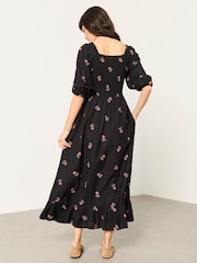 FatFace Adele Black Embroidered Midi Dress - Image 2 of 5