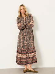 Schwarz/Blumenmuster - FatFace Sparkle Maxi Dress - Bild 1 von 6