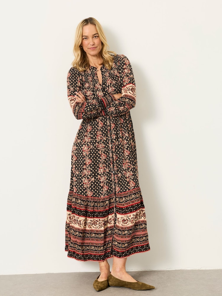 Schwarz/Blumenmuster - FatFace Sparkle Maxi Dress - Bild 1 von 6 Schwarz/Blumenmuster - FatFace Sparkle Maxi Dress - Bild 1 von 6