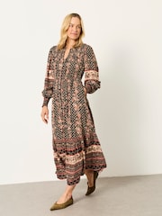 Schwarz/Blumenmuster - FatFace Sparkle Maxi Dress - Bild 4 von 6