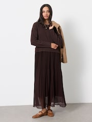 FatFace Chocolate Brown Sally 2 in 1 Midaxi Dress - Image 1 of 6