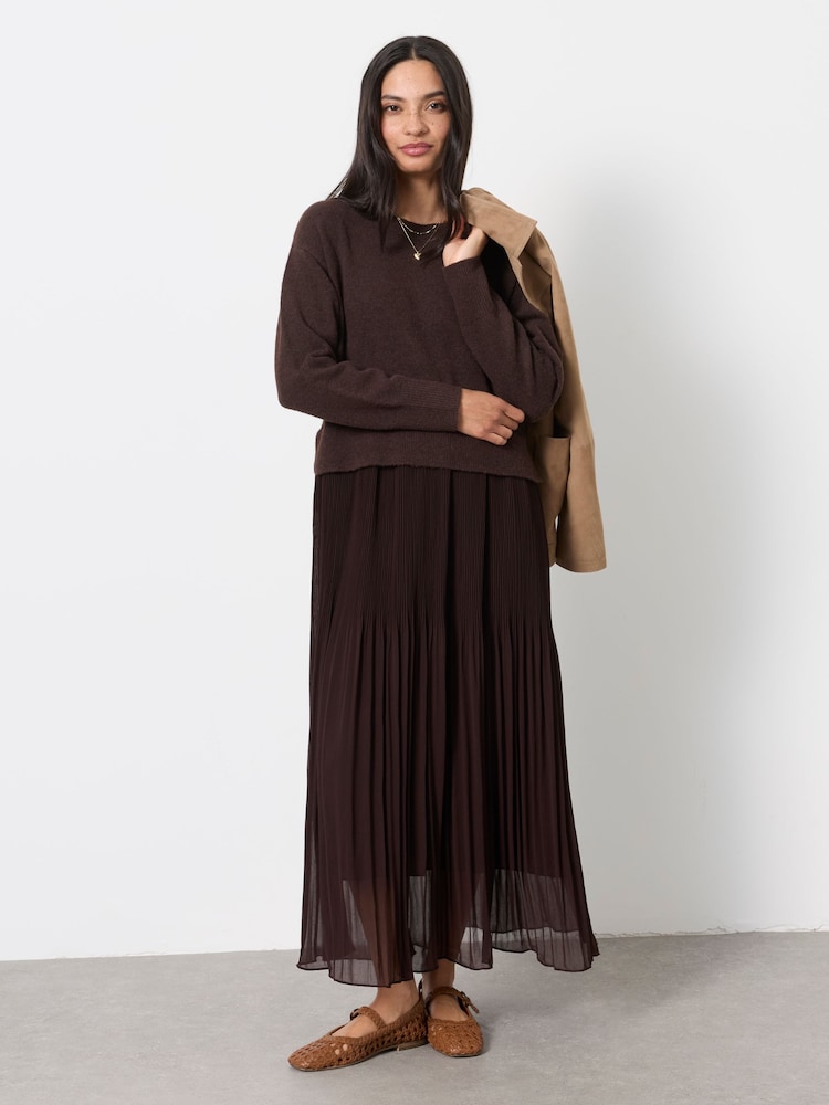 FatFace Chocolate Brown Sally 2 in 1 Midaxi Dress - Image 1 of 6