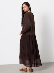 FatFace Chocolate Brown Sally 2 in 1 Midaxi Dress - Image 2 of 6