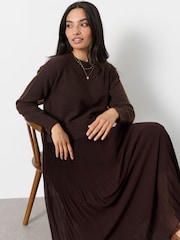 FatFace Chocolate Brown Sally 2 in 1 Midaxi Dress - Image 5 of 6