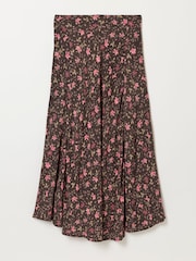 FatFace Sadie Brown Winter Floral Midi Skirt - Image 6 of 6