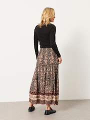 FatFace Jayla Black Linear Sketch Floral Maxi Skirt - Image 2 of 6