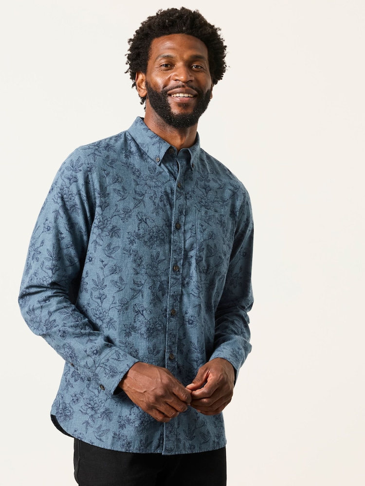 FatFace Long Sleeve Botanic Print Shirt - Billede 1 af 6