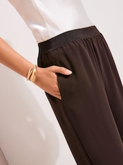 Friends Like These Brown Elastic Waist Wide Leg Trousers - Image 2 of 4