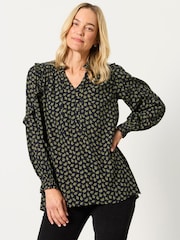 FatFace Eddie Navy Autumn Ditsy Tunic - Image 1 of 6