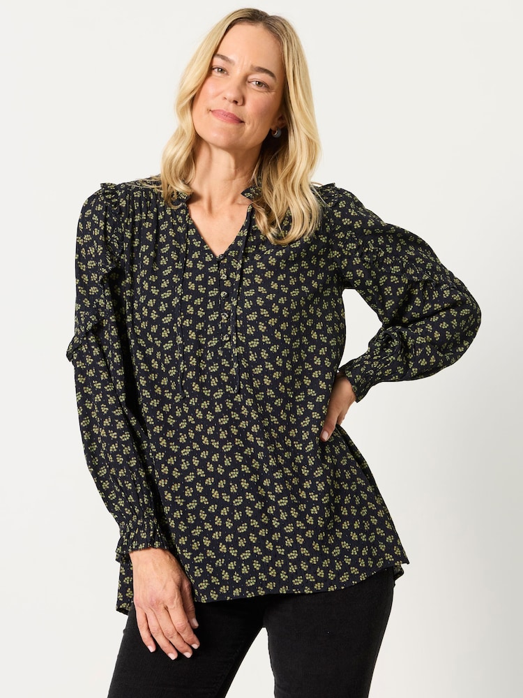 FatFace Eddie Navy Autumn Ditsy Tunic - Image 1 of 6 FatFace Eddie Navy Autumn Ditsy Tunic - Image 1 of 6