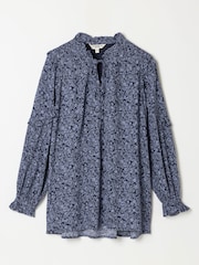 FatFace Eddie Blue 2 Tone Floral Tunic - Image 1 of 1