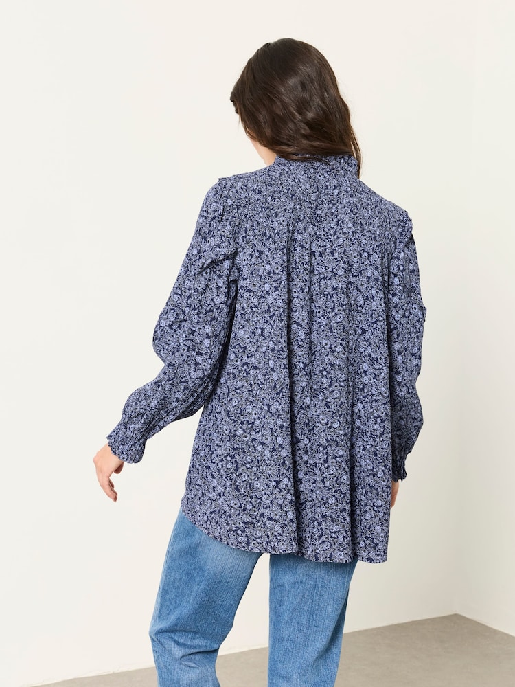 FatFace Eddie Blue 2 Tone Floral Tunic - Image 2 of 5 FatFace Eddie Blue 2 Tone Floral Tunic - Image 2 of 5