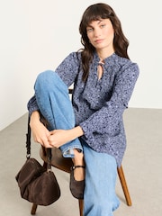 FatFace Eddie Blue 2 Tone Floral Tunic - Image 3 of 5