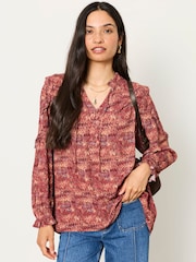FatFace Eddie Dark Purple Marble Tunic - Image 1 of 6