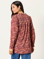 FatFace Eddie Dark Purple Marble Tunic - Image 2 of 6