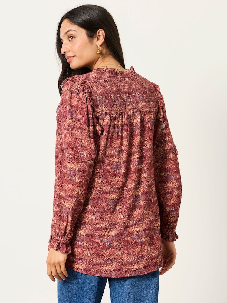 FatFace Eddie Dark Purple Marble Tunic - Image 2 of 6 FatFace Eddie Dark Purple Marble Tunic - Image 2 of 6