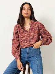 FatFace Eddie Dark Purple Marble Tunic - Image 5 of 6