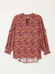 FatFace Eddie Dark Purple Marble Tunic - Image 7 of 7