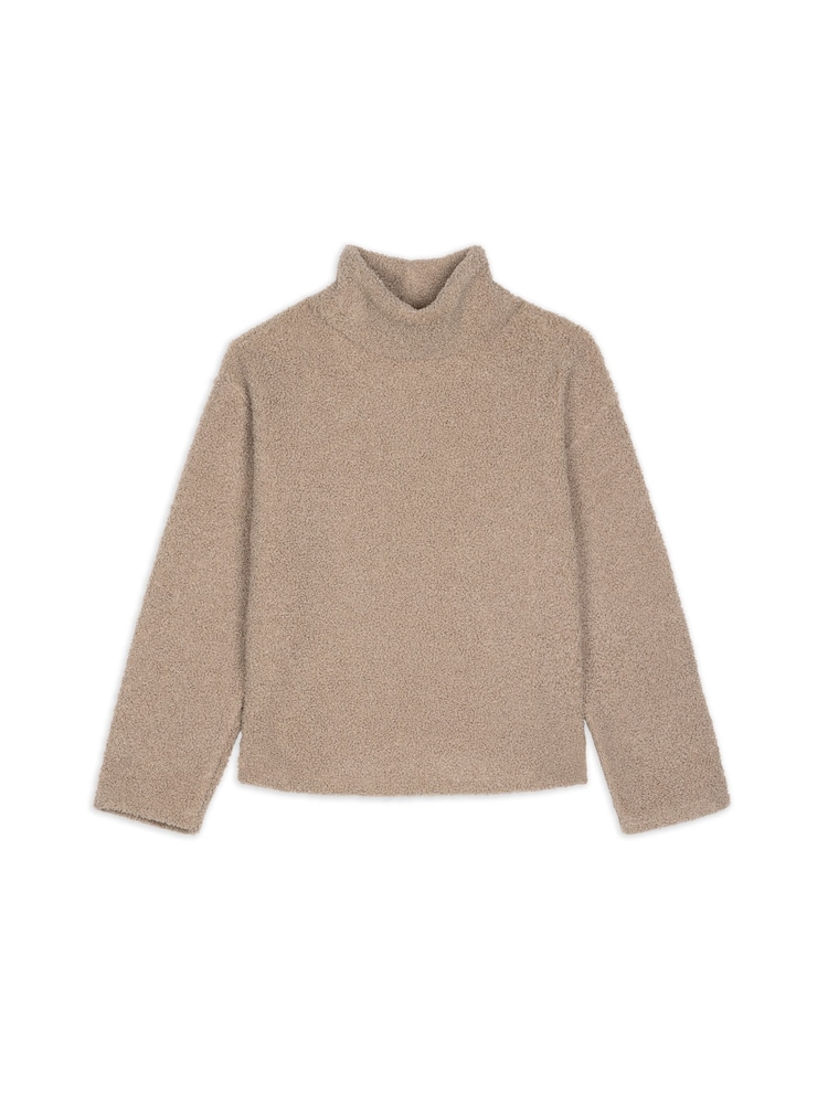 Chelsea Peers Brown Borg Fleece High Neck Sweatshirt - Image 5 of 5