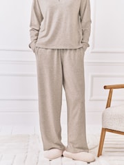 Chelsea Peers Grey Slub Knit Marl Joggers - Image 2 of 7