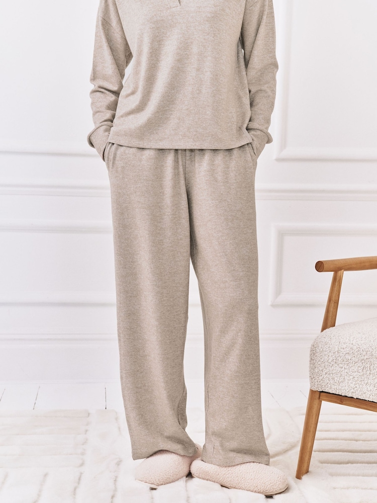 Chelsea Peers Grey Slub Knit Marl Joggers - Image 2 of 7