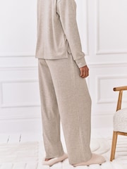 Chelsea Peers Grey Slub Knit Marl Joggers - Image 6 of 7
